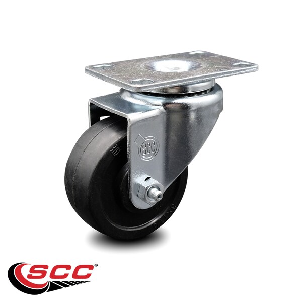 3 Inch Soft Rubber Wheel Swivel Top Plate Caster